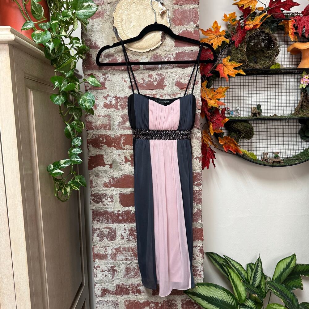 Vintage Y2K Beaded Chiffon Mini Dress Medium